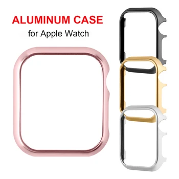Металлический корпус для Apple Watch Рамка из алюминиевого сплава Чехол iWatch Защитный бампер Рамка для часов Edge Protector Series SE 6 44 мм 10
