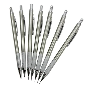 Механический карандаш для рисования металла Автоматический карандаш с грифелями для написания рисунка подписи 0.3/0.5/0.7/0.9/1.3/2.0/3.0 мм 12