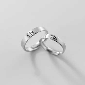 Милые кольца для пары с котенком, открытое кольцо с котом серебристого цвета Для женщин, мужчин, Регулируемые кольца для пальцев, Романтические украшения для влюбленных на годовщину 2
