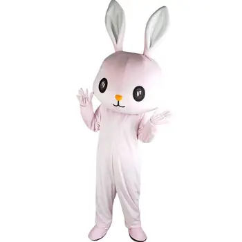 Милый костюм талисмана Кролика Розовый Мультяшный Кролик Косплей Костюм Хэллоуин Реквизит Кукольная одежда Кролик Бог богатства 17