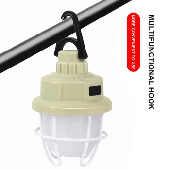 Мини-винтажные металлические подвесные фонари с аккумулятором 18650 Теплый белый свет Светодиодный походный фонарь Перезаряжаемый Легкий светильник для палатки на открытом воздухе 12