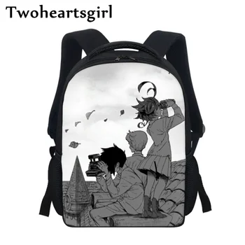 Мини-школьные сумки Twoheartsgirl для детского сада The Promised Neverland, рюкзаки для начальной школы для детей, мультяшная детская сумка для книг на молнии 4