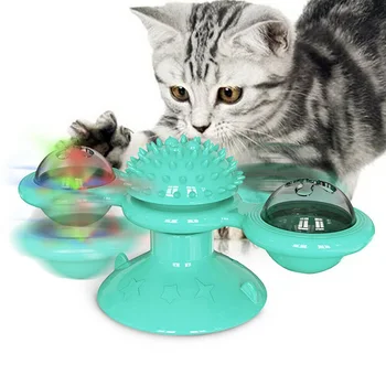 Многофункциональные игрушки-скребки для кошек, Вращающаяся Ветряная мельница, Поворотный стол, Игрушки для кошек, Чесалка, Зудящее устройство, Шлифовальный зуб, Светящаяся игрушка 1