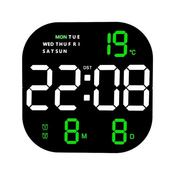 Многофункциональные светодиодные настенные часы С большим экраном Цифровые Подвесные часы В гостиной Бесшумное Время Неделя Дата Температура Электронные часы