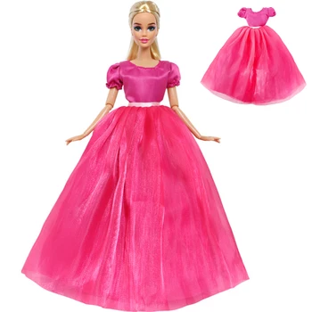 Модное кукольное платье Розово-красное платье принцессы, свадебный наряд невесты, праздничная одежда для девочек, аксессуары для куклы Барби, 11,5-дюймовая детская игрушка 1