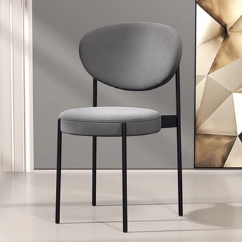 Модные европейские стулья для столовой, современный металлический стул с нейтральной черной ножкой для гостиной, Элегантный шезлонг для отдыха, мебель для кормушек 9