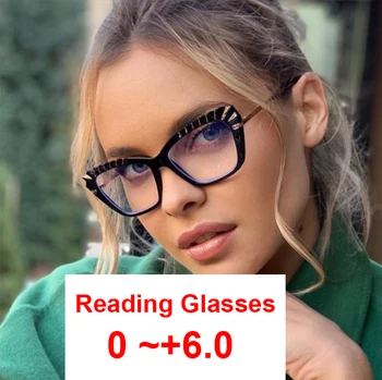 Модные Компьютерные очки для чтения, Женские Оптические оправы для очков, Роскошные Очки, Женские Сексуальные Черные очки с голубым светом 