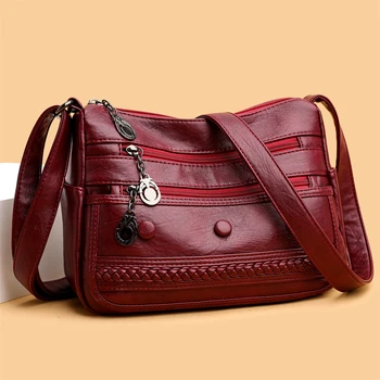 Модные кошельки и сумки, женские сумки большой вместимости, роскошная дизайнерская кожаная сумка через плечо, женские сумки через плечо, повседневная сумка-тоут 1