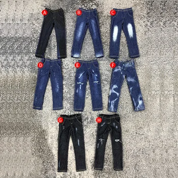 Модные мужские джинсовые брюки в масштабе 1/12, 8 стилей, модель мужских брюк для 6 дюймов, фигурки Figma Mezco, одежда для кукол 