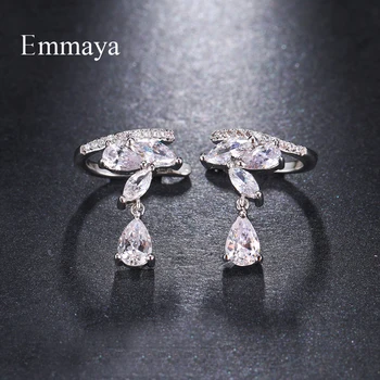Модный бренд Emmaya, простой AAA Циркон, цвет белого золота, Оригинальность, Серьги с подвеской в виде капли воды для женщин, подарок свадебных украшений 7