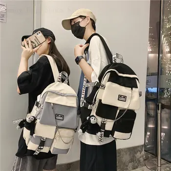 Модный мужской рюкзак, сумка для компьютера, Женский школьный рюкзак, Корейский школьный рюкзак для студенток, рюкзак большой емкости 16