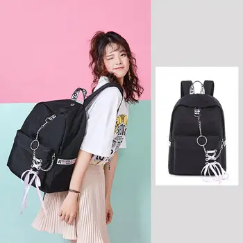 Модный Однотонный Простой Рюкзак Для Девочек, Большая Школьная сумка Для Средней Школы, USB-Зарядка, Дорожный Рюкзак Для Ноутбука Большой Емкости 2