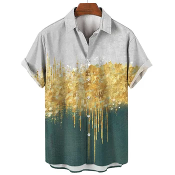 Мужская рубашка в гавайском стиле, роскошные мужские рубашки с 3D принтом для пляжного отдыха, с коротким рукавом, Свободная блузка, Летний повседневный мужской топ 5XL 8