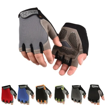 Мужские И женские перчатки на полпальца, Дышащие Велосипедные перчатки, Велосипедные перчатки, велосипедные перчатки, Противоскользящие, Ударопрочные, Дышащие Перчатки на полпальца 7