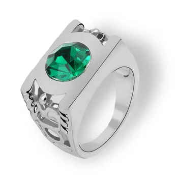 Мужские модные кольца с зеленым кристаллом серебристого цвета, мужские обручальные кольца, обручальные кольца, ювелирные изделия, крутые аксессуары для байкерских колец 5