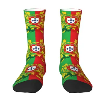 Мужские носки для экипажа с изображением герба Португалии Унисекс Забавный португальский флаг Весна-лето Осень-зима парадные носки 2