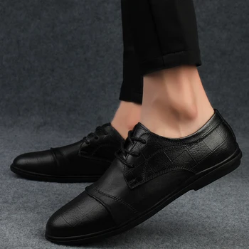 Мужские повседневные кроссовки в классическом стиле, уличная мода, черные дизайнерские мужские туфли из натуральной кожи, легкие удобные туфли на плоской подошве o5