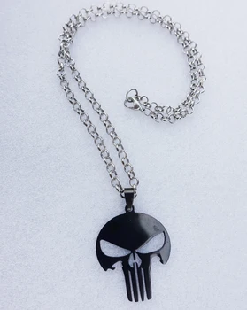Мужское ожерелье со скелетом, ожерелья с подвеской в виде черепа карателя из нержавеющей стали, ювелирные изделия в стиле панк для мальчиков в подарок 2