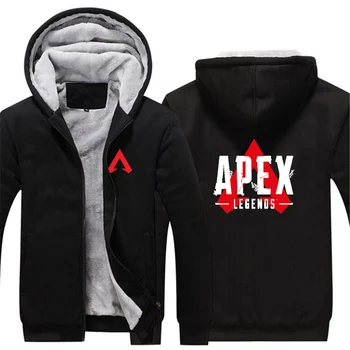 Мужской бренд Game Apex Legends, осенне-зимняя мода, утолщенная толстовка с капюшоном, высококачественные теплые свитшоты в тон, застежка-молния 16