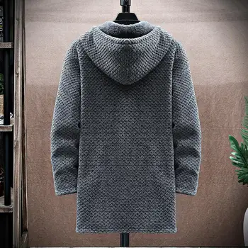 Мужской свитер с утепленной темпераментной плюшевой подкладкой, ветрозащитный свитер на молнии, мужское пальто для повседневной носки 4