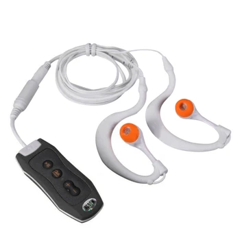 Музыкальный MP3-плеер HFES с Bluetooth и подводными наушниками для плавания, водных видов спорта, короткий шнур, 4 ГБ-черный 17