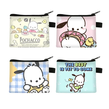 Мультяшный мини-кошелек Sanrio Hello Kitty Pochacco для детей, Портативные Держатели для удостоверений личности, Кавайная сумка для ключей из полиэстера, подарки 12