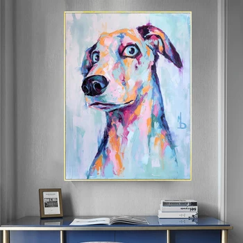 Надежная картина с собакой, напечатанная на холсте, Милые плакаты с животными и принты, настенные панно для гостиной, современный домашний декор, без рамок 7