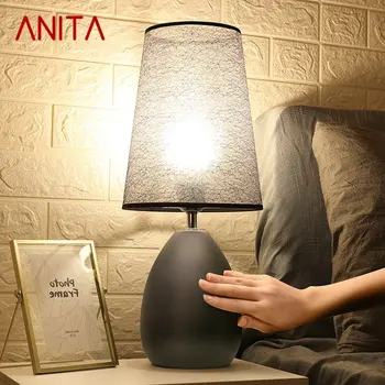 Настольная лампа ANITA Nordic LED с креативным сенсорным затемнением Настольная лампа Современная простая для дома гостиной спальни Прикроватного декора 4