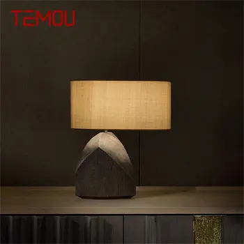 Настольные лампы в китайском стиле TEMOU Современная Модная Креативная Настольная лампа LED для дома, гостиной, спальни, гостиничного декора 2