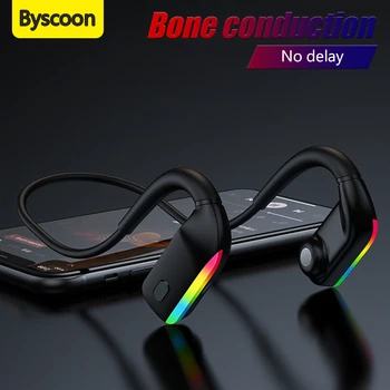 Наушники Byscoon с настоящей костной проводимостью Беспроводные наушники Bluetooth 5.1, водонепроницаемая спортивная гарнитура для тренировок, бега и вождения автомобиля 10