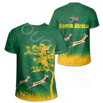 Новая футболка Africa Zone С Летним принтом, Южноафриканская футболка Springbok, Повседневная Спортивная Мужская одежда в уличном стиле 16