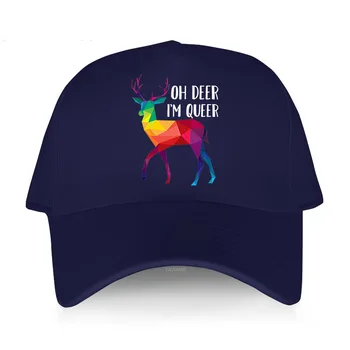 Новинка, мужская шляпа с коротким козырьком, роскошные брендовые кепки Oh Deer I'm Queer, Бейсболка унисекс для улицы, спортивная бейсболка для бега Snapback 9