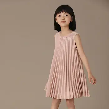 Новое корейское повседневное летнее платье для девочек, сарафан без рукавов для девочек-подростков, Детское хлопковое платье принцессы, детское платье 3