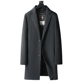 Новое Поступление, Модное Мужское Шерстяное пальто На Гусином пуху со съемной Подкладкой Средней Длины, Обратимый Плюс Размер 3XL 4XL 5XL 6XL 7XL 8XL 5