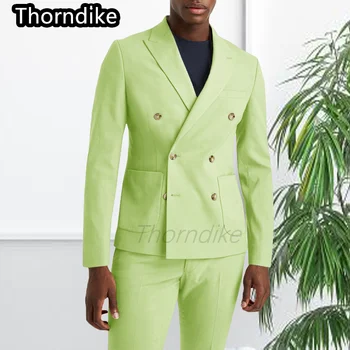 Новое поступление, повседневный удобный мужской костюм Thorndike, приталенный двубортный весенне-осенний костюм для пикника на свадебной вечеринке 3