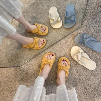 Новые женские пляжные тапочки, простые домашние модели для пары, кокосовая обувь, нескользящие сандалии и тапочки для ванной, вьетнамки 3