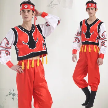 Новые монгольские костюмы, монгольский танцевальный костюм, театральный костюм для взрослых мужчин из числа тибетского меньшинства во Внутренней Монголии 16