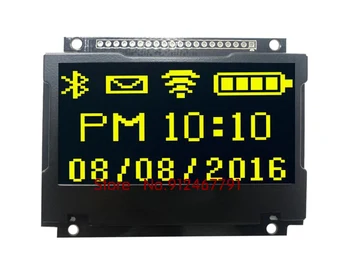Новый 2,43-дюймовый OLED-модуль желтого цвета в железной раме с 20-контактным последовательным параллельным SPI-портом SSD1303T10 Измерительный прибор Machine 11