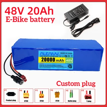 Новый Литий-ионный Аккумулятор 48V 20Ah 1000W 13S3P Li-ion Battery Pack Для Электрического Скутера E-bike 54.6v с Зарядным Устройством BMS + 2A 4