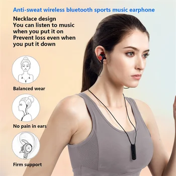 Новый продукт подвесная бинауральная беспроводная Bluetooth-гарнитура ушного типа с микрофоном, стерео тяжелыми басами, спортивная музыкальная гарнитура, защищающая от пота 8