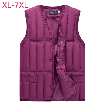 Новый хлопковый женский жилет размера плюс XL-7XL, зимняя короткая верхняя одежда, жилет, однотонные утепленные теплые куртки без рукавов, жилет в корейском стиле 17