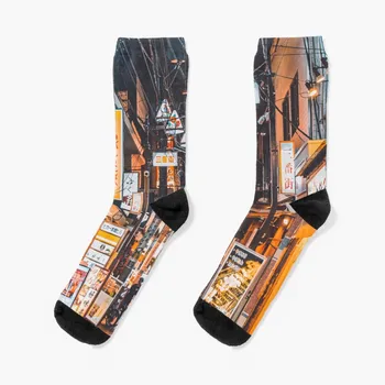 Носки Sea Of Tokyo Lights, мужские носки Crazy Socks