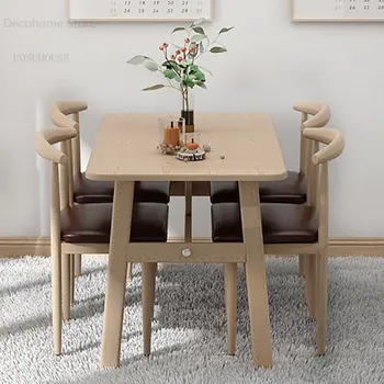 Обеденный стол для ресторана в небольшой квартире Мебель для дома Современные обеденные столы из массива дерева Прямоугольный обеденный стол для арендуемого дома M 16