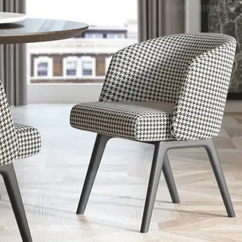 Обеденный стул из массива дерева в скандинавском стиле, простой Легкий Роскошный Ресторанный стул, Дизайнерский стул со спинкой, Отдел продаж 5