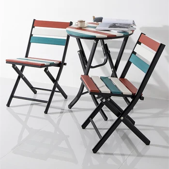 Обеденный стул из скандинавского дерева, Кухонная мебель, уличный складной стул, Простой Балконный стул для отдыха, Обеденные стулья для согласования цвета 4