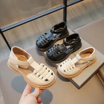 Обувь для девочек; Летние детские сандалии для отдыха на открытом воздухе; 2023; Пляжная обувь принцессы для детей на мягкой подошве; винтажная обувь Baotou; 3