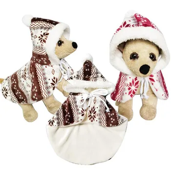 Одежда для домашних собак, Рождественская шаль со снежинками, Одежда для собак, зимний теплый плащ, Милая одежда для кошек, одеяло с капюшоном 7