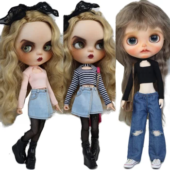 Одежда для куклы Blythe, рубашка, джинсы, брюки, юбка для кукол Ob24, рубашка для кукол Ob22 Azone 2