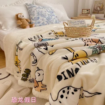 Одеяло из шерпы с мультяшным бурым Медведем, мягкое теплое Покрывало для дивана, для детей, для подростков, для постельных принадлежностей для взрослых, подарок для домашнего декора 2