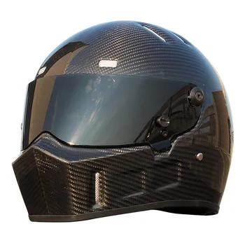 Одобренный DOT Безопасный мотоциклетный шлем из углеродного волокна для шоссейных гонок с полным лицом, Мужской Винтажный автомобильный шлем Stig для Картинга 1